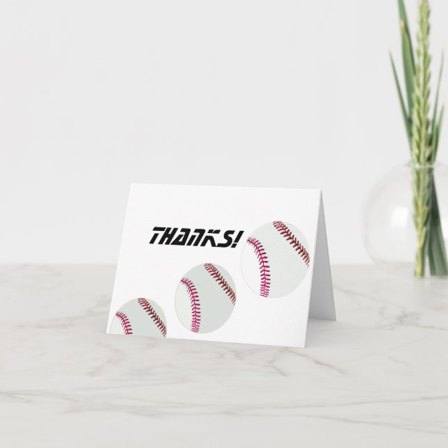Carte De Remerciements Base-ball ou base-ball (Devant)