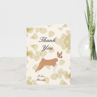 Carte De Remerciements Basenji sur Tan Feuilles