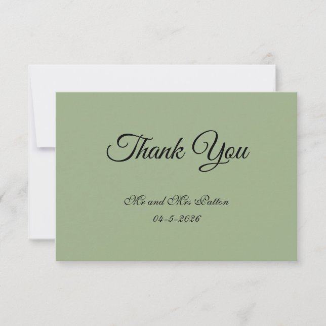 Carte De Remerciements Basic and Elegant Thank You Card (Devant)