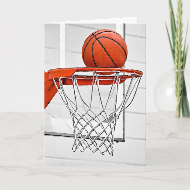 Carte De Remerciements Basket-ball entrant dans le filet (Devant)