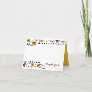 CARTE DE REMERCIEMENTS Bat mitzvah POP ART SCRIBBL