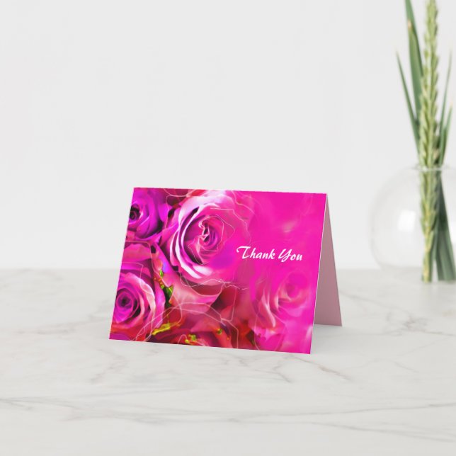 CARTE DE REMERCIEMENTS Bat mitzvah ROSE WATERCOLOR (Devant)