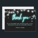 Carte De Remerciements Bat Mitzvah Turquoise Neon Themed<br><div class="desc">We’re excited to introduce our modern calligraphy neon-inspired suite for a glow Bar or Bat Mitzvah! This fun collection includes everything you need, from napkins and paper plates to a welcoming sign and more. If you have any questions or need help with personalization, just send us a message. PLEASE NOTE:...</div>