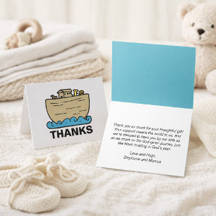 Carte De Remerciements Bateau de Noé Charmant Baby Shower Chrétien