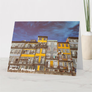 Carte De Remerciements Bâtiments colorés du district de Ribeira à Porto