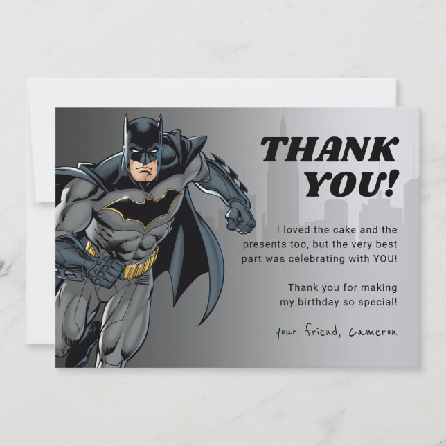Carte De Remerciements Batman | Tableau noir Joyeux Anniversaire (Devant)