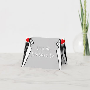 Carte De Remerciements Bauhaus Tuxedo (Merci à tous les deux)
