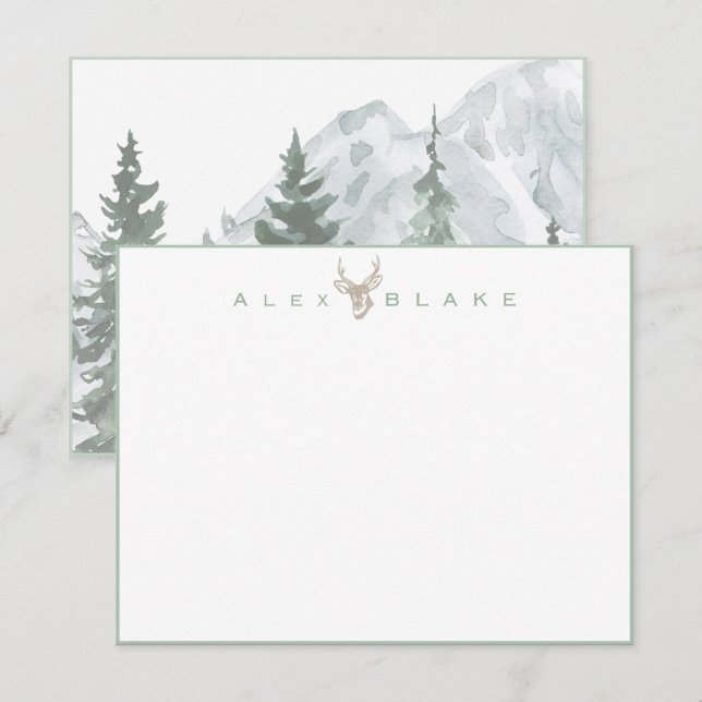 Carte De Remerciements Bayou Buck: Customized Stationery for Men (Devant / Derrière)