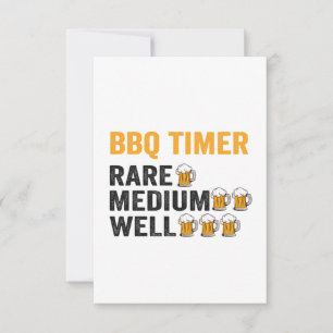 Carte De Remerciements BBQ Timer Bière Boire Funny Grilling Papa Cadeau