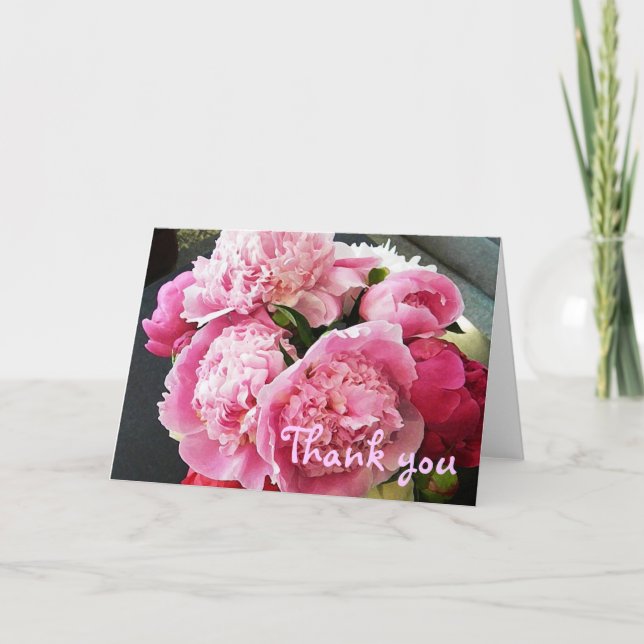 Carte De Remerciements BD- Peony Floral Thank you card (Devant)