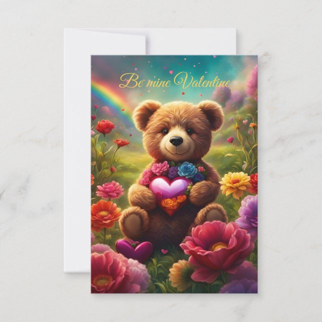 Carte De Remerciements Be mine Valentine Teddy 1 (Devant)