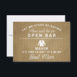 Carte De Remerciements Be My Best Man Card - Rustic Burlap<br><div class="desc">Posez la question avec cette carte à plat plein d'humour et de charme. Personnalisez le front avec son nom et le dos avec votre propre message personnel. Modifiez simplement le nom et le message au verso, sélectionnez une quantité de "1" et ajoutez au panier. Créez des cartes personnalisées pour toute...</div>