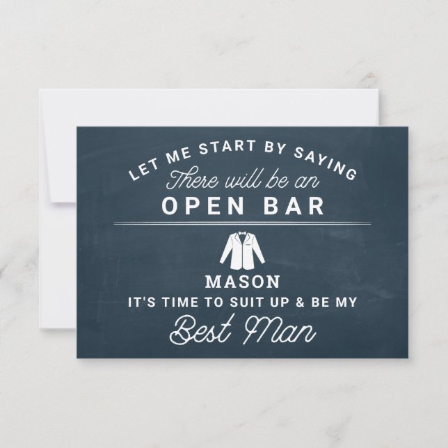 Carte De Remerciements Be My Best Man Card - Rustique (Devant)