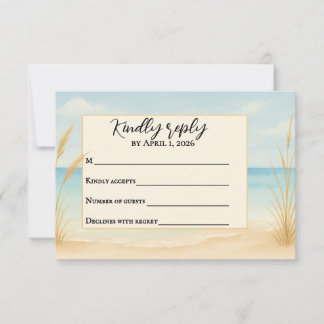 Carte De Remerciements Beach Bliss Traditional RSVP Card