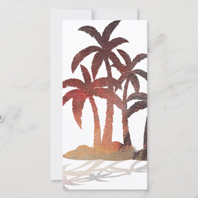 Carte De Remerciements Beach Palm Trees (Devant)