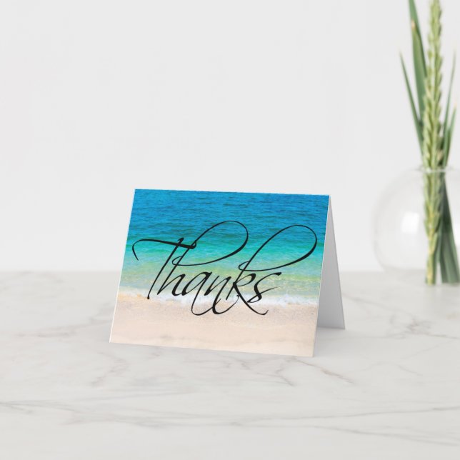Carte De Remerciements Beach Sand Ocean Thanks Thank You Note Card (Devant)