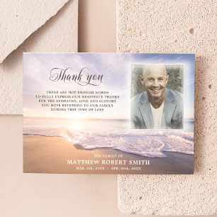 Carte De Remerciements Beach Thank You Sympathy Funeral Memorial PHOTO