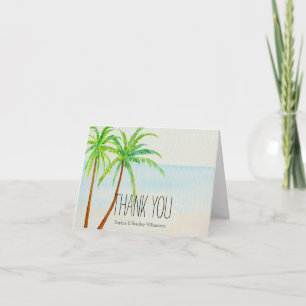 Carte De Remerciements Beach Tropical Palm Trees