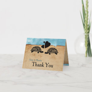 Carte De Remerciements Beach Turtle Whimsical