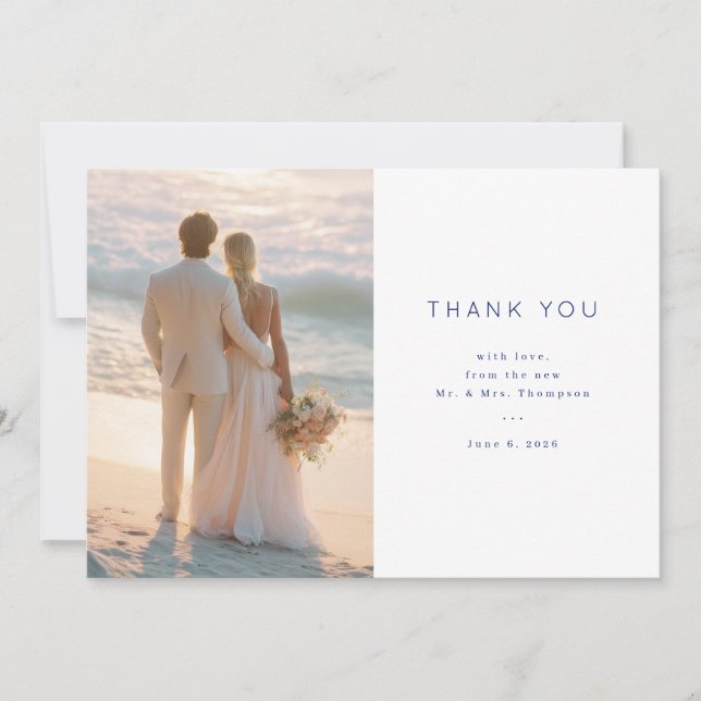 Carte De Remerciements Beach Wedding Thank You Card (Devant)