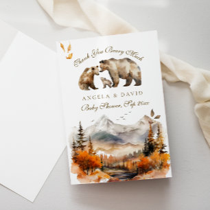 Carte De Remerciements Bear Adventure Fall Mountain Neutral Baby shower