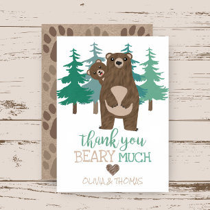 Carte De Remerciements Bear Cub Woodland Adventure Baby shower