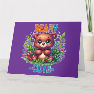 Carte De Remerciements Béary Mignonne. Caricature de Teddy Bear souriante
