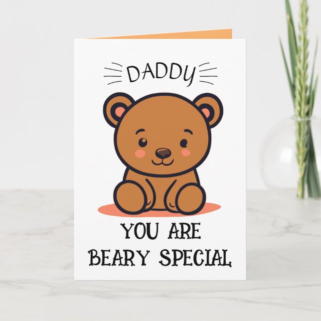 Carte De Remerciements Beary Special Papa, Teddy Bear Fête des pères (Devant)