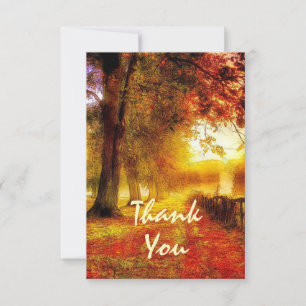 Carte De Remerciements Beau chemin Automne Colorful Trees Mariage de auto