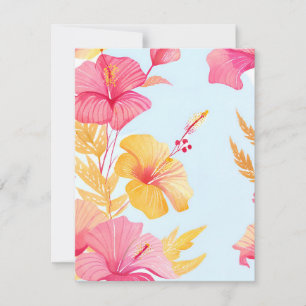 Carte De Remerciements Beau Hibiscus Fleur Tropicale Aquarelle