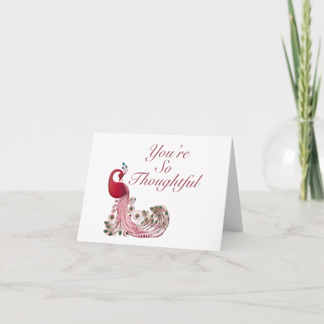 Carte De Remerciements Beau Peacock (Devant)