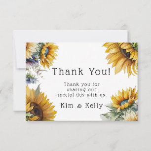 Carte De Remerciements Beau Sunflower Automne Mariage