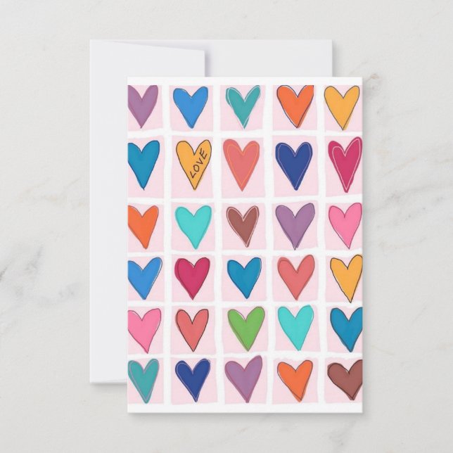 Carte De Remerciements Beaucoup de coeurs (Devant)
