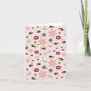 Carte De Remerciements Beauté Féminine Rose Pâle Maquillage Fêtes de Noël
