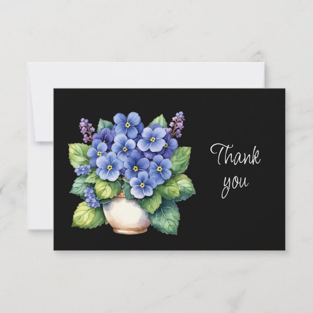 Carte De Remerciements Beautiful African Violet Flowers Thank You Card (Devant)