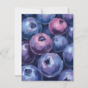 Carte De Remerciements Beaux Bleuets   Peinture de Fruits