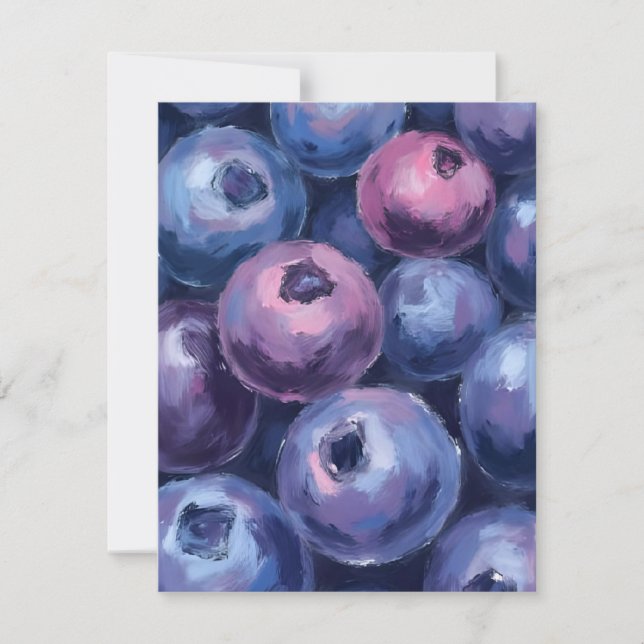 Carte De Remerciements Beaux Bleuets | Peinture de Fruits (Devant)