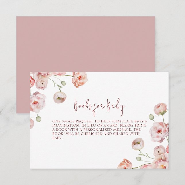 Carte De Remerciements Beaux livres Pastel pour bébé (Devant / Derrière)