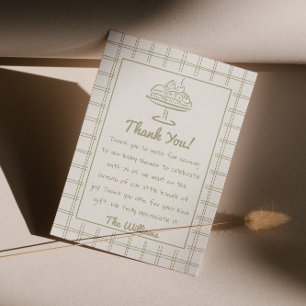 Carte De Remerciements Bébé À La Main Dans Le Baby shower De Pain Du Four