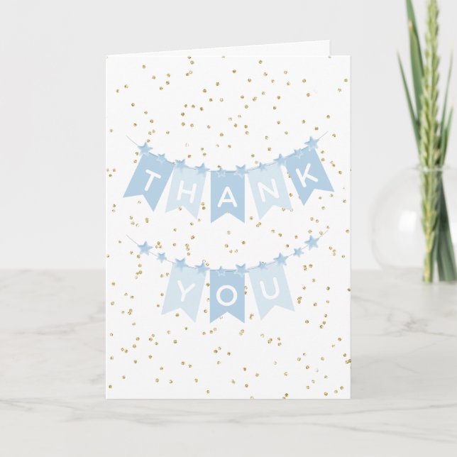 Carte de remerciements Bébé bleu (Devant)