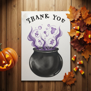 Carte De Remerciements Bébé Brew sorcière Cauldron Halloween Baby shower