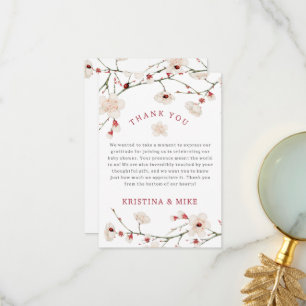 Carte De Remerciements Bébé dans le Baby shower en fleur