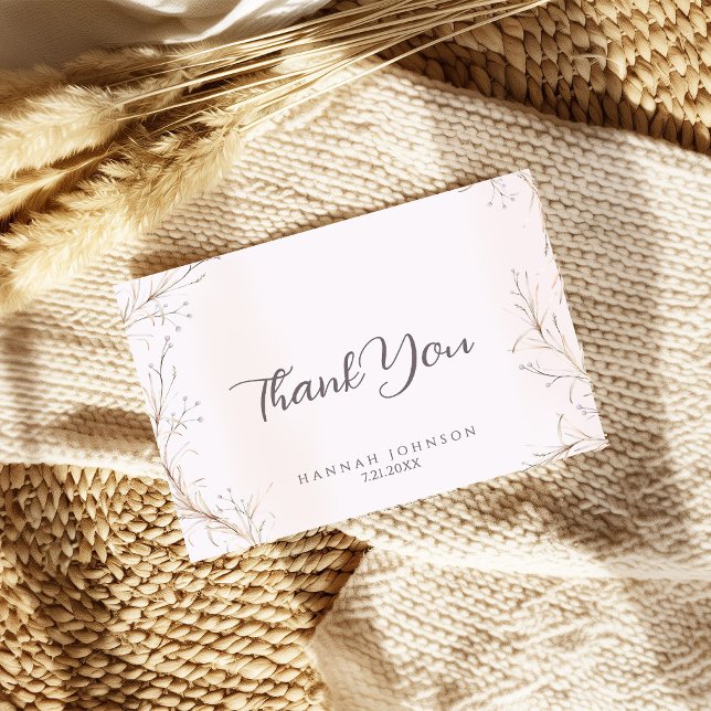 Carte De Remerciements Bébé de Fleur sauvage Boho non sexiste en fleurs (Créateur téléchargé)