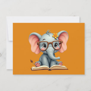 Carte De Remerciements Bébé éléphant sage