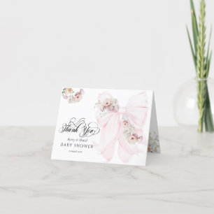 Carte De Remerciements Bébé en Fleur Bow Printemps Jardin Fille Baby show