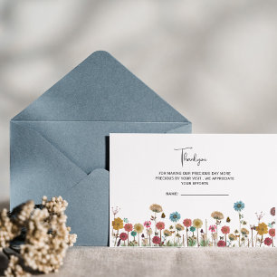 Carte De Remerciements Bébé en fleurs baby shower