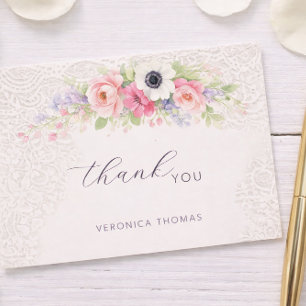 Carte De Remerciements Bébé en fleurs Douce Baby Shower Florale
