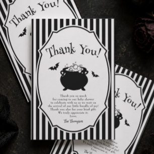 Carte De Remerciements Bébé en route pour Halloween Baby Shower Gothique