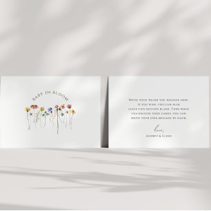 Carte De Remerciements Bébé Fleur Sauvage Colorée en Fleur Célébration de