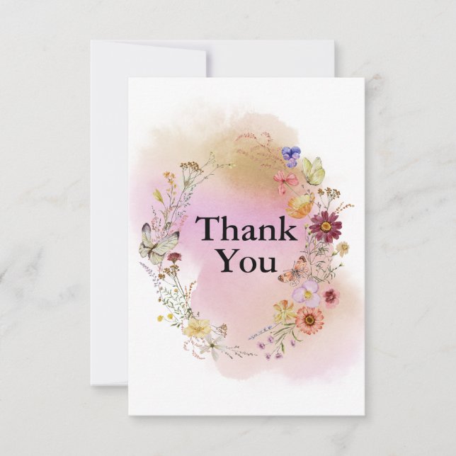 Carte De Remerciements bébé fleur sauvage en fleurs (Devant)